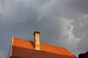 sky view of rooftop and chimney