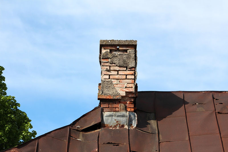 Chimney with water damage